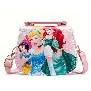 Disney Princesses Shoulder Bag, Pink, Adjustable Strap, Little Girls.